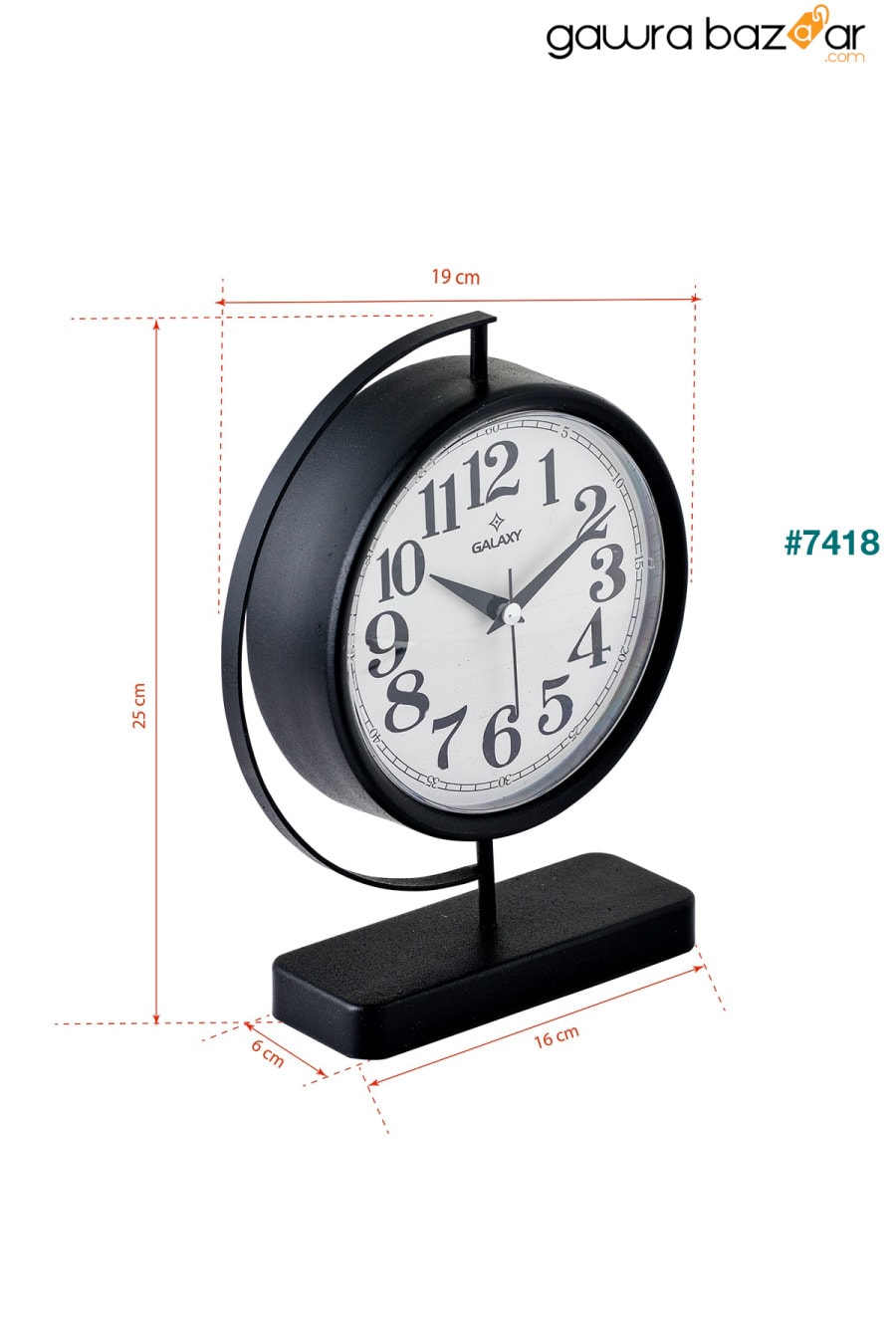 Muyika Maniera ساعة مكتب معدنية مزخرفة آلية صامتة أسود mms Muyika Design 4