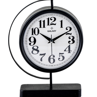 Muyika Maniera ساعة مكتب معدنية مزخرفة آلية صامتة أسود mms