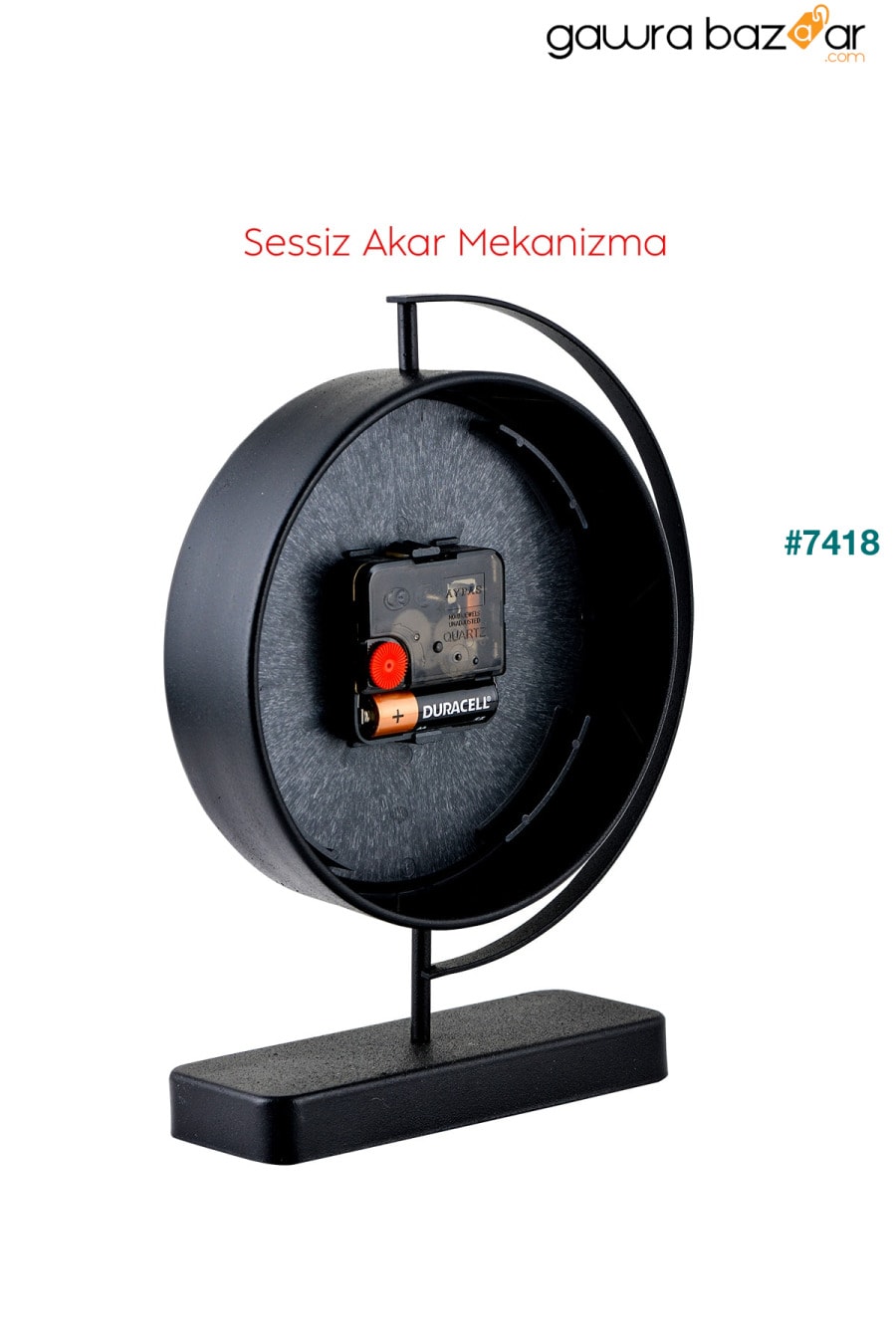 Muyika Maniera ساعة مكتب معدنية مزخرفة آلية صامتة أسود mms Muyika Design 5