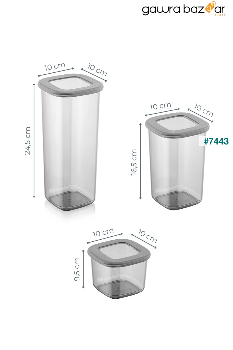 مجموعة حاويات تخزين الإمداد المربعة 24 قطعة 8x (0.55 لتر ، 1.2 لتر ، 1.75 لتر) أنثراسايت VIENEV 4