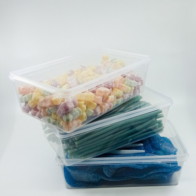 حاوية تخزين بلاستيكية 20 قطعة من لعبة طعام البقول ، قابلة للقفل بفريزر قهوة 2 لتر (23 × 14 × 8 سم)