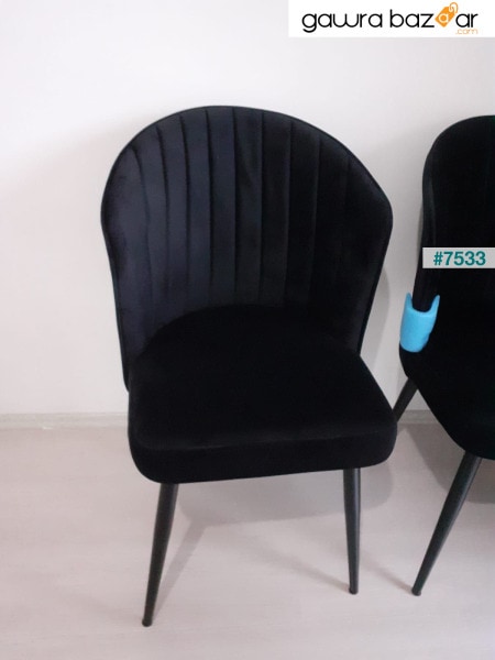 كرسي روبي - بيبي فيس أسود - أرجل معدنية سوداء