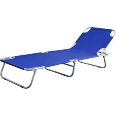 Ecm Blue Folding Sunbed Campet Beach Bed-oxfort Ripstop Fabric ، جسم غير قابل للصدأ