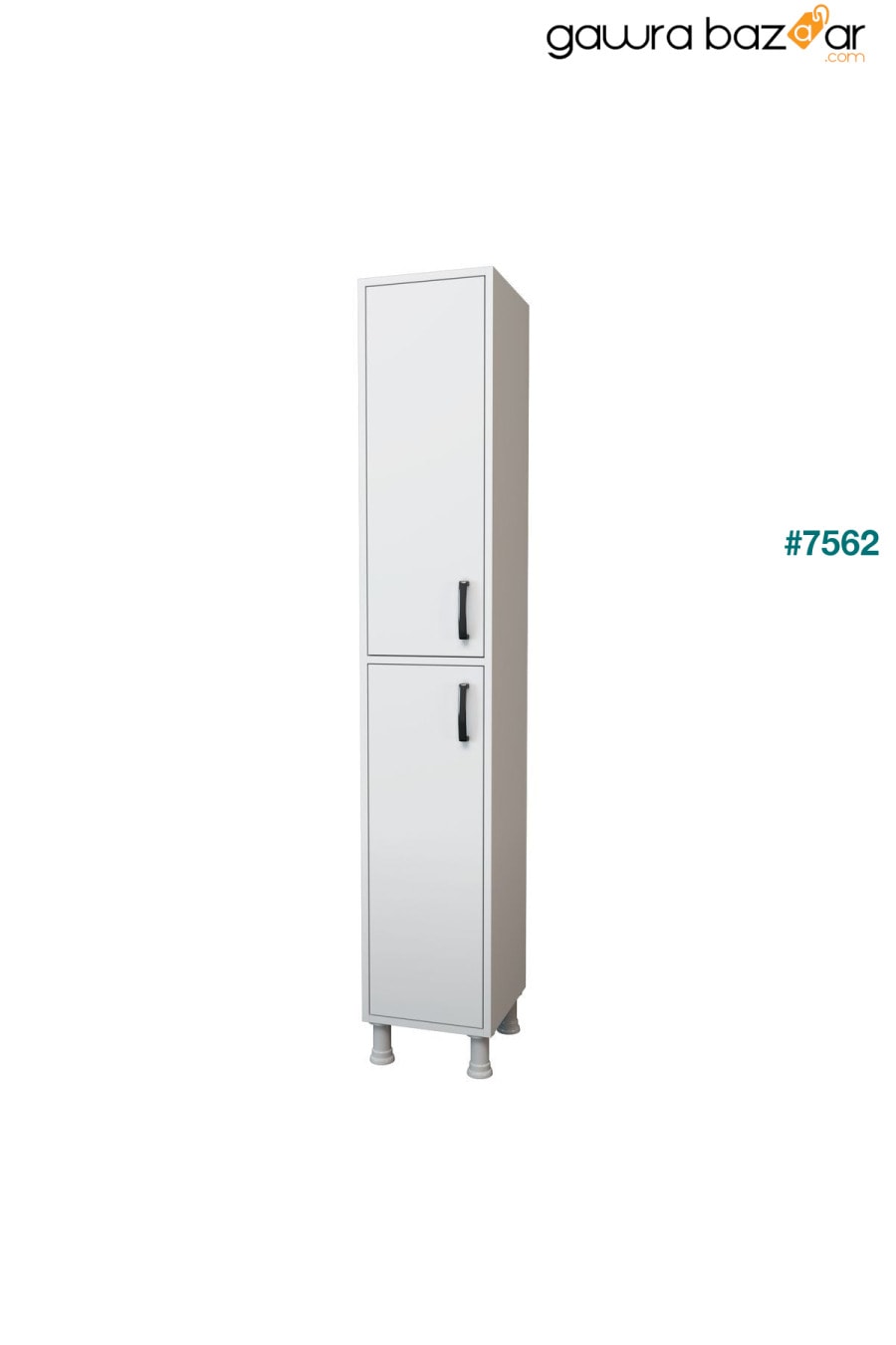 Rani F1 خزانة متعددة الأغراض 2 أبواب 6 أرفف حمام خزانة مطبخ أبيض M1.5 Rani Mobilya 6