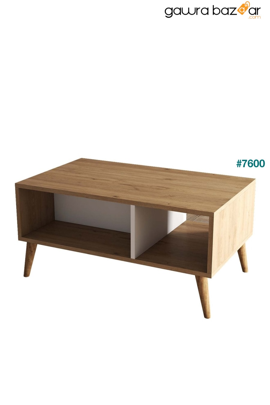 إكسين (أرجل خشبية) سلة طاولة القهوة - أبيض 2074 Mezza 3