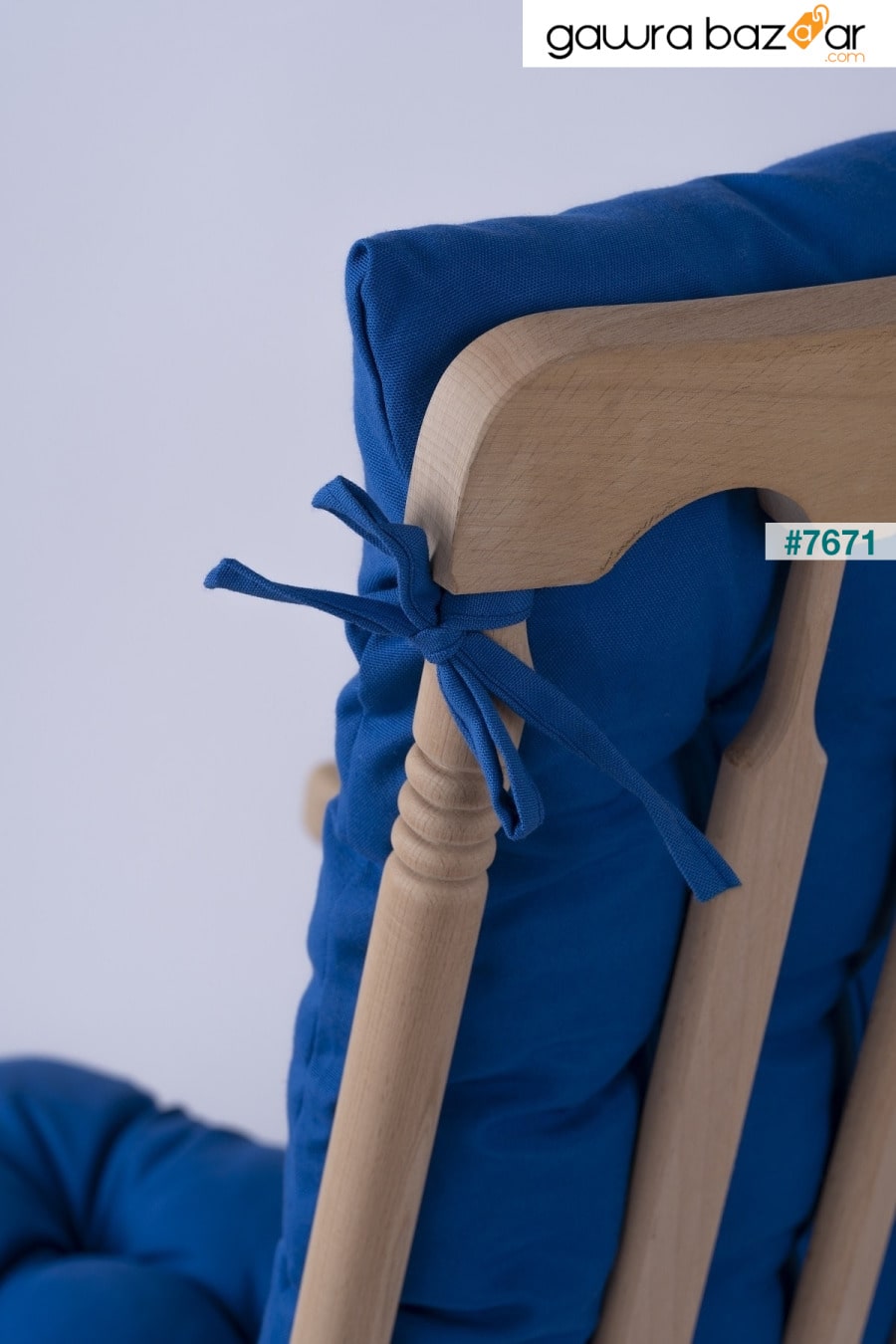 وسادة كرسي هزاز فاخرة خاصة مخيط سيلين مسند 120x50 سم أزرق (الوسادة فقط) ALTINPAMUK 2