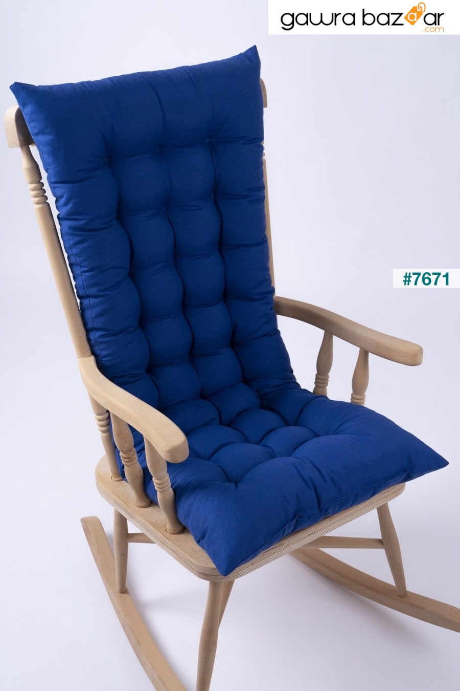 وسادة كرسي هزاز فاخرة خاصة مخيط سيلين مسند 120x50 سم أزرق (الوسادة فقط) ALTINPAMUK 0