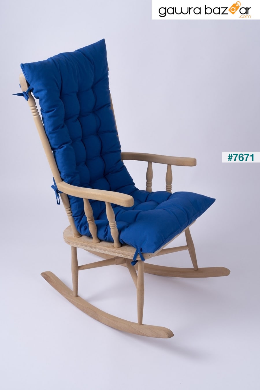 وسادة كرسي هزاز فاخرة خاصة مخيط سيلين مسند 120x50 سم أزرق (الوسادة فقط) ALTINPAMUK 1