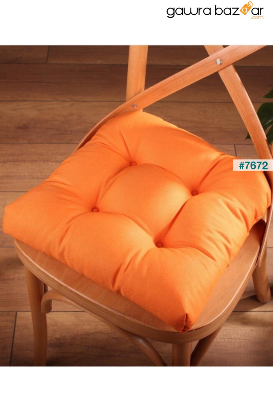 وسادة كرسي Pofidik باللون البرتقالي الذهبي مخيط خاص 40x40 سم ALTINPAMUK 0