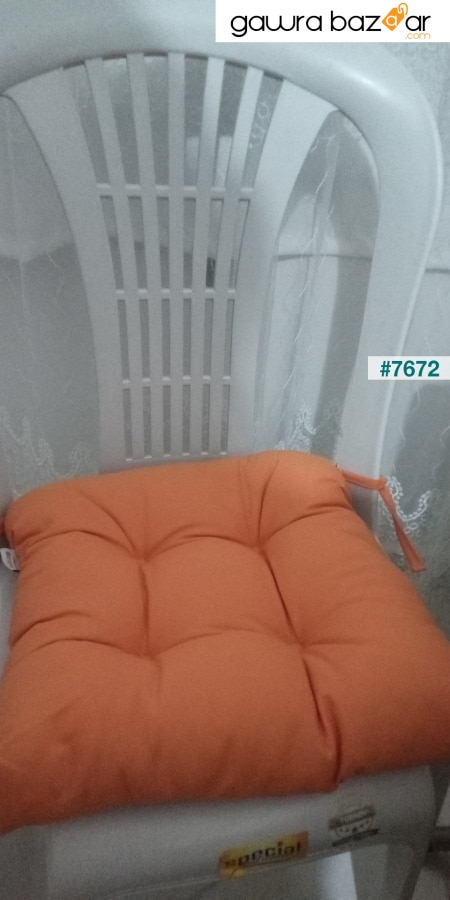 وسادة كرسي Pofidik باللون البرتقالي الذهبي مخيط خاص 40x40 سم