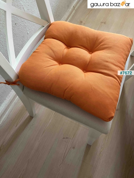 وسادة كرسي Pofidik باللون البرتقالي الذهبي مخيط خاص 40x40 سم