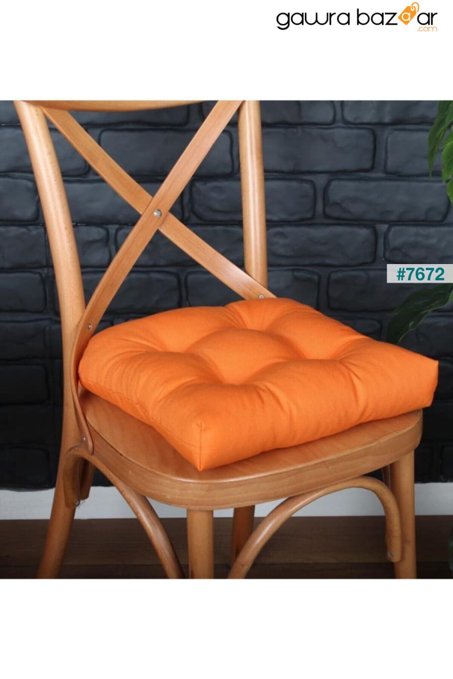 وسادة كرسي Pofidik باللون البرتقالي الذهبي مخيط خاص 40x40 سم ALTINPAMUK 1