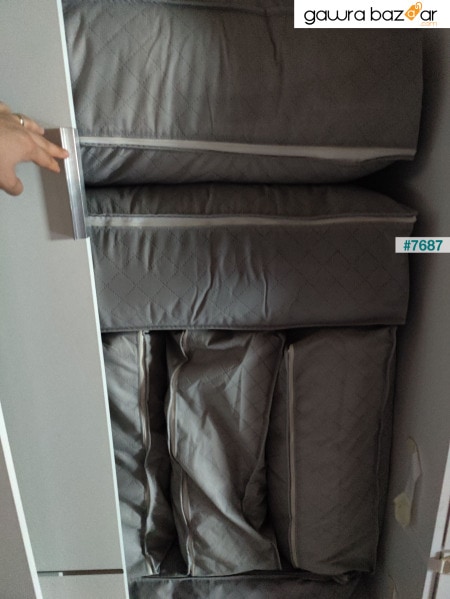 6 قطع - حقيبة تخزين من نوع قاعدة الأريكة التي تتحول إلى سرير - حقيبة تخزين كبيرة الحجم أسفل القاعدة 64 × 45 × 22 سم
