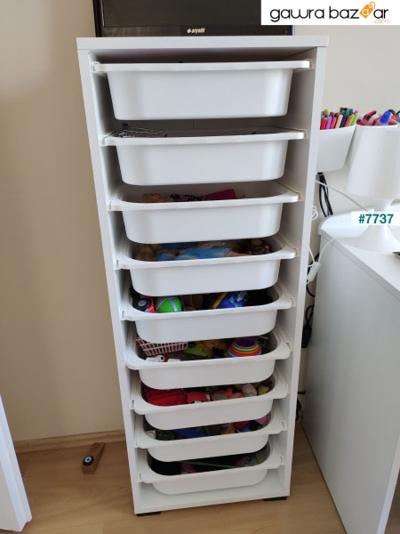 خزانة مطبخ 9 دولاب ملابس خزانة ألعاب متعددة الأغراض خزانة تخزين للحمام باللون الأبيض