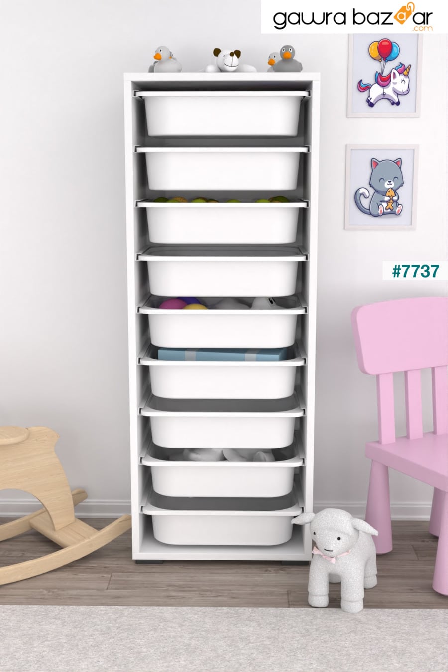 خزانة مطبخ 9 دولاب ملابس خزانة ألعاب متعددة الأغراض خزانة تخزين للحمام باللون الأبيض Pratico 0