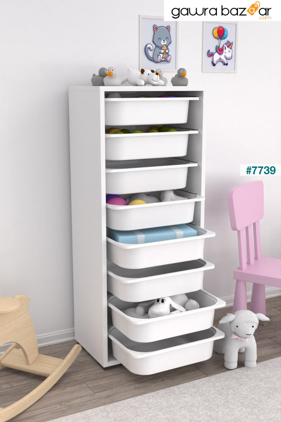 خزانة مطبخ 8 سلة خزانة خزانة متعددة الأغراض خزانة خزانة ملابس بيضاء Pratico 1
