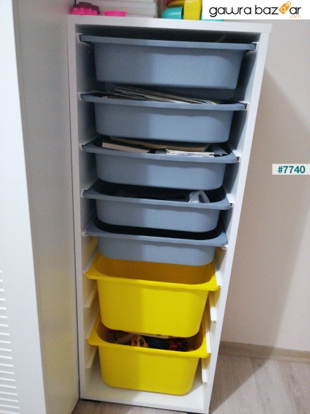 7 سلة خزانة لعبة خزانة متعددة الأغراض المطبخ الحمام خزانة المؤن أصفر رمادي