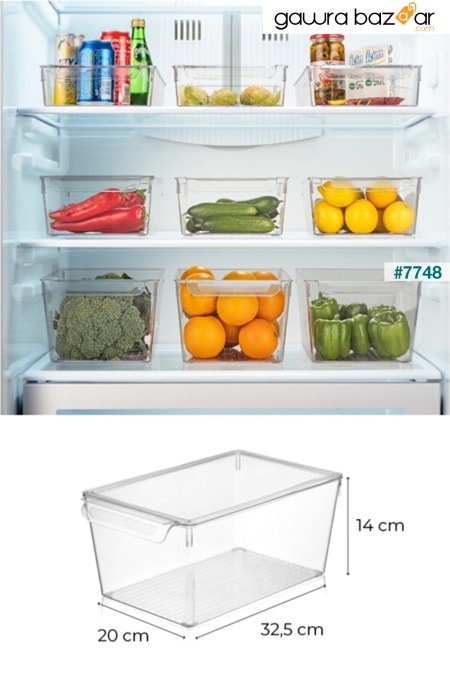 طقم منظم للثلاجة من 3 قطع مع غطاء شفاف لحفظ الفواكه والخضروات Fosko home 0