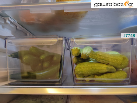 طقم منظم للثلاجة من 3 قطع مع غطاء شفاف لحفظ الفواكه والخضروات