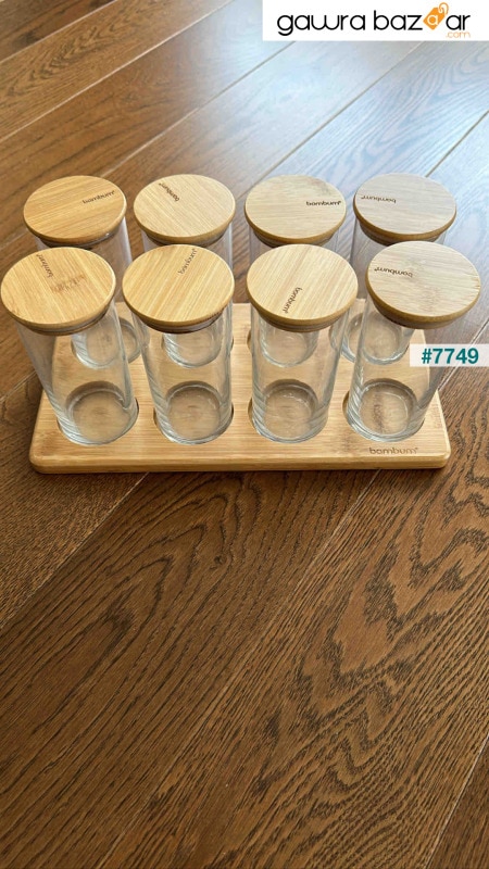 Standy - طقم توابل 9 قطع مع مجموعة حاويات تخزين زجاجية