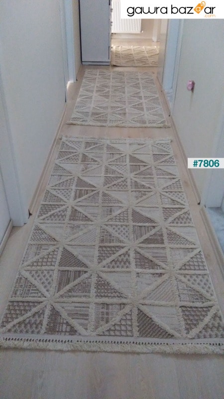 الخطوة 2201 سجادة غرفة المعيشة المنسوجة الحديثة المنسوجة ذات الحلقات الخشبية المقاومة للغبار من ستيب 2201