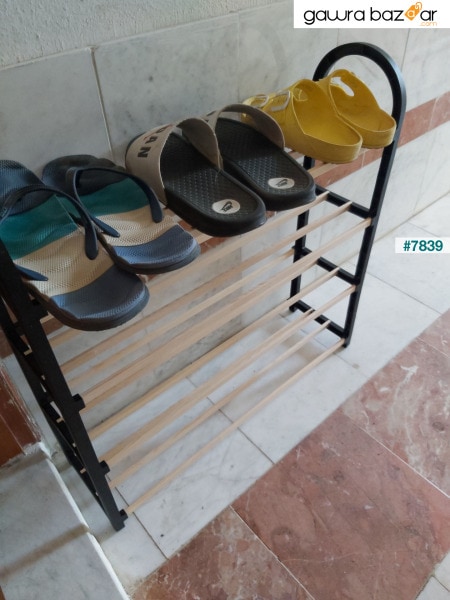 رف أحذية من الخشب الصلب مكون من 4 طبقات رف معياري متعدد الأغراض