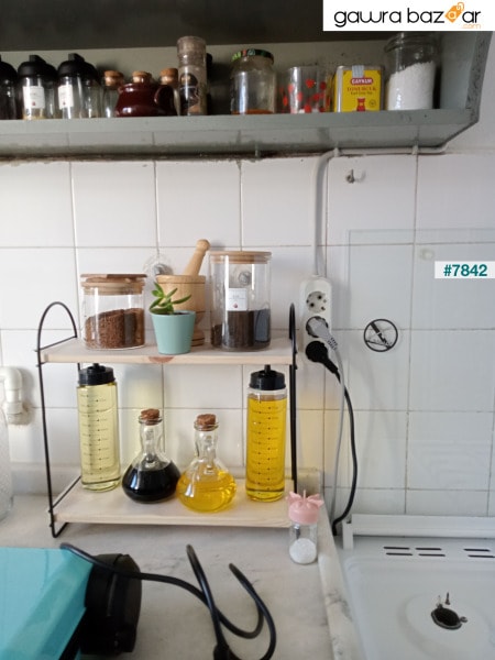 رف مطبخ منظم سطح المكتب خزانة حمام للمطبخ 2 طبقات رف رف بيضاوي رف كتب