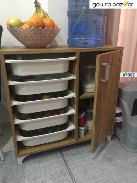 خزانة مطبخ مع 5 سلال متعددة الأغراض