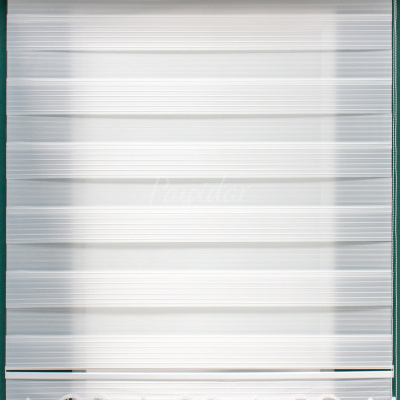 ستائر رول زيبرا مطوية بيضاء مطرز بالخرز 50x260 سم ستارة حديثة