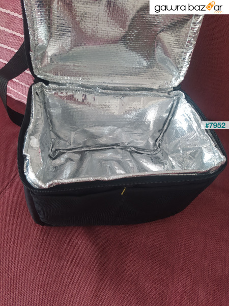 15 لتر حقيبة نزهة مبردة للتغذية الحرارية من فود كارير - أسود - قطعتان من بطاريات الثلج كهدية