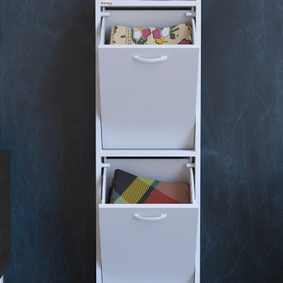 ليندا ، 2 باب ، خزانة ملابس قذرة ، خزانة حمام متعددة الأغراض ، 120x39 ، أبيض