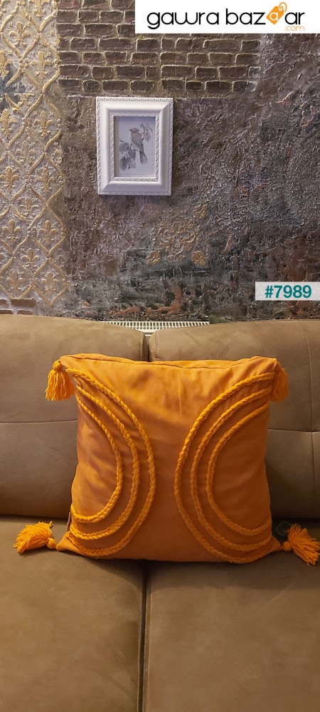 غطاء وسادة بوهيمي مطرز بشراشيب ، k-117