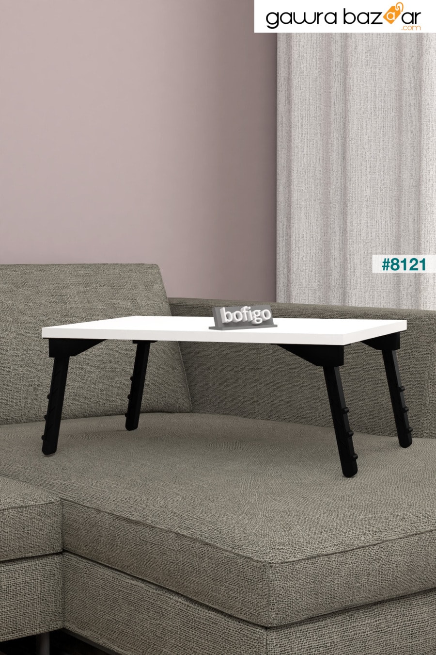 طاولة إفطار طاولة كمبيوتر محمول بيضاء Bofigo 0
