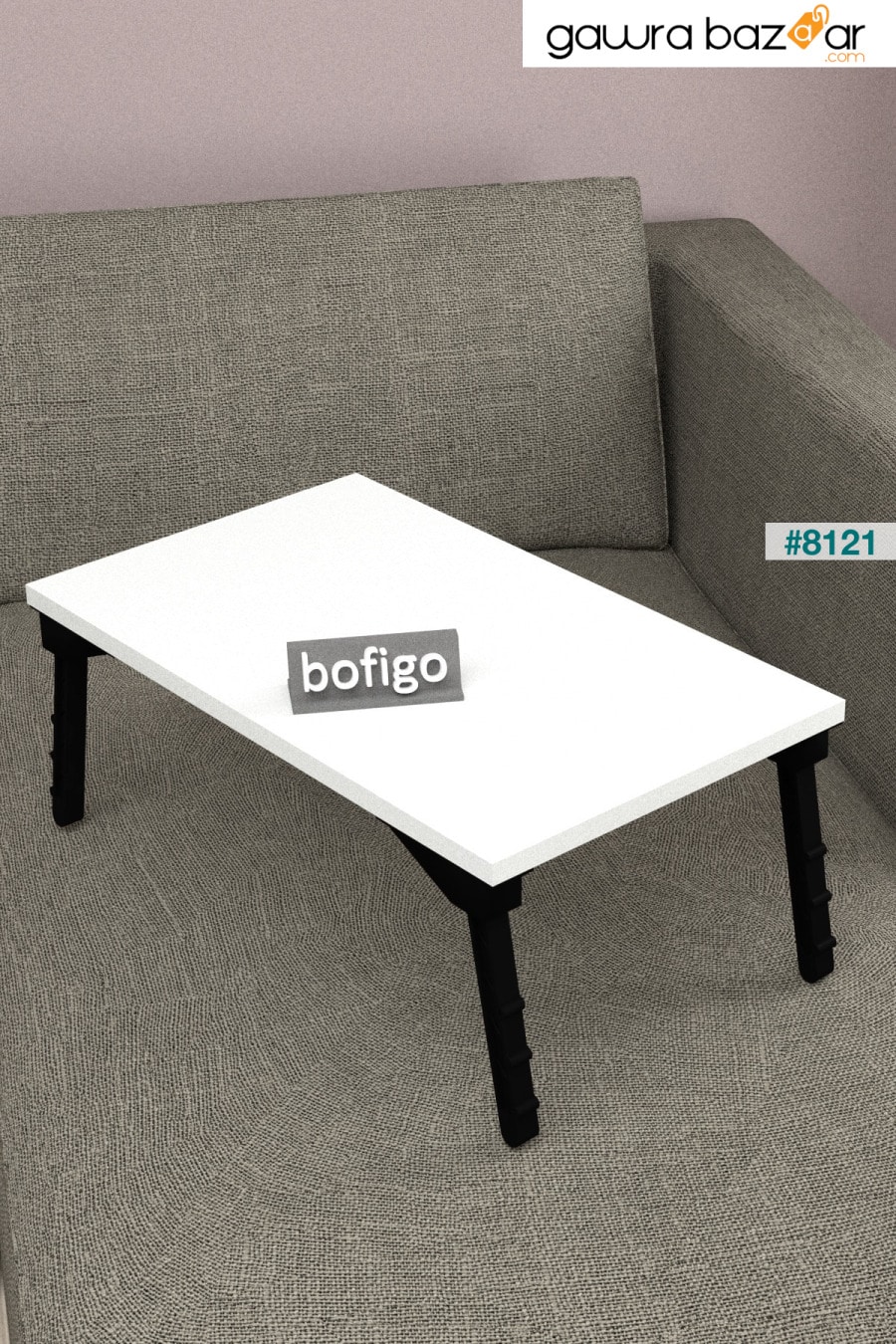 طاولة إفطار طاولة كمبيوتر محمول بيضاء Bofigo 1