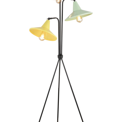 Jadira 3 قطع متعددة الألوان تصميم عصري ريترو 3 أرجل عاكس الضوء مصباح أرضي معدني