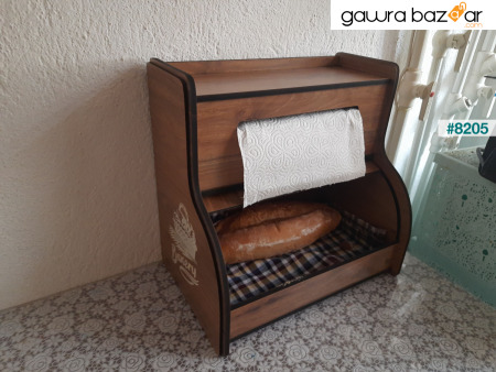 صندوق خبز جديد - صندوق خبز جديد، حامل مناديل المناشف (مع حجرة تخزين)، رف توابل، كتابة زخرفية