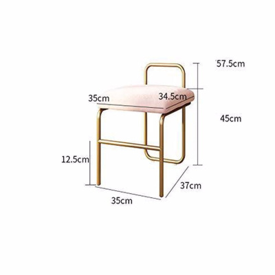 كرسي مكياج بأرجل معدنية ذهبية اللون من Rens - كرسي مكياج للممرات العتيقة متعدد الأغراض Rns984