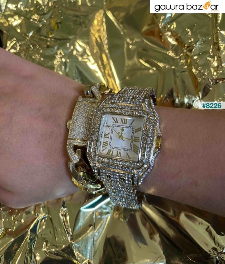 ساعة يد وسوار نسائي ماركة Stoned الأصلية هدية