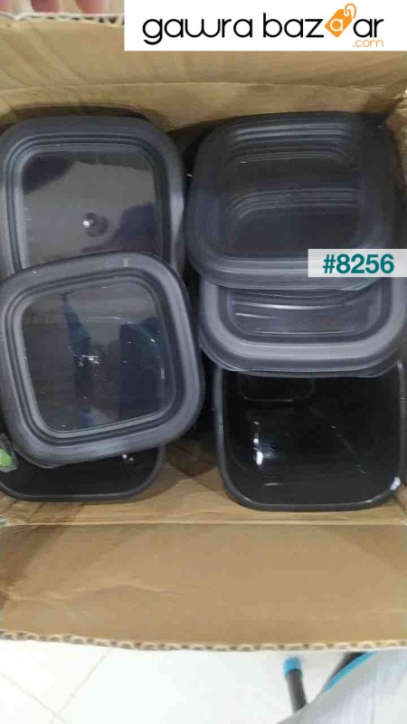 وعاء توابل مستطيل 12 لتر، 2 لتر، مجموعة حاوية تخزين النبضات مع 20 ملصق هدية D2000-12