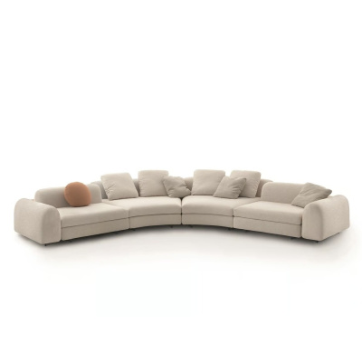 Parlex-A طقم أريكة تيدي بيضاوي الشكل مكون من 5 قطع من طاولة القهوة في غرفة المعيشة ومجموعة L في الزاوية الوظيفية