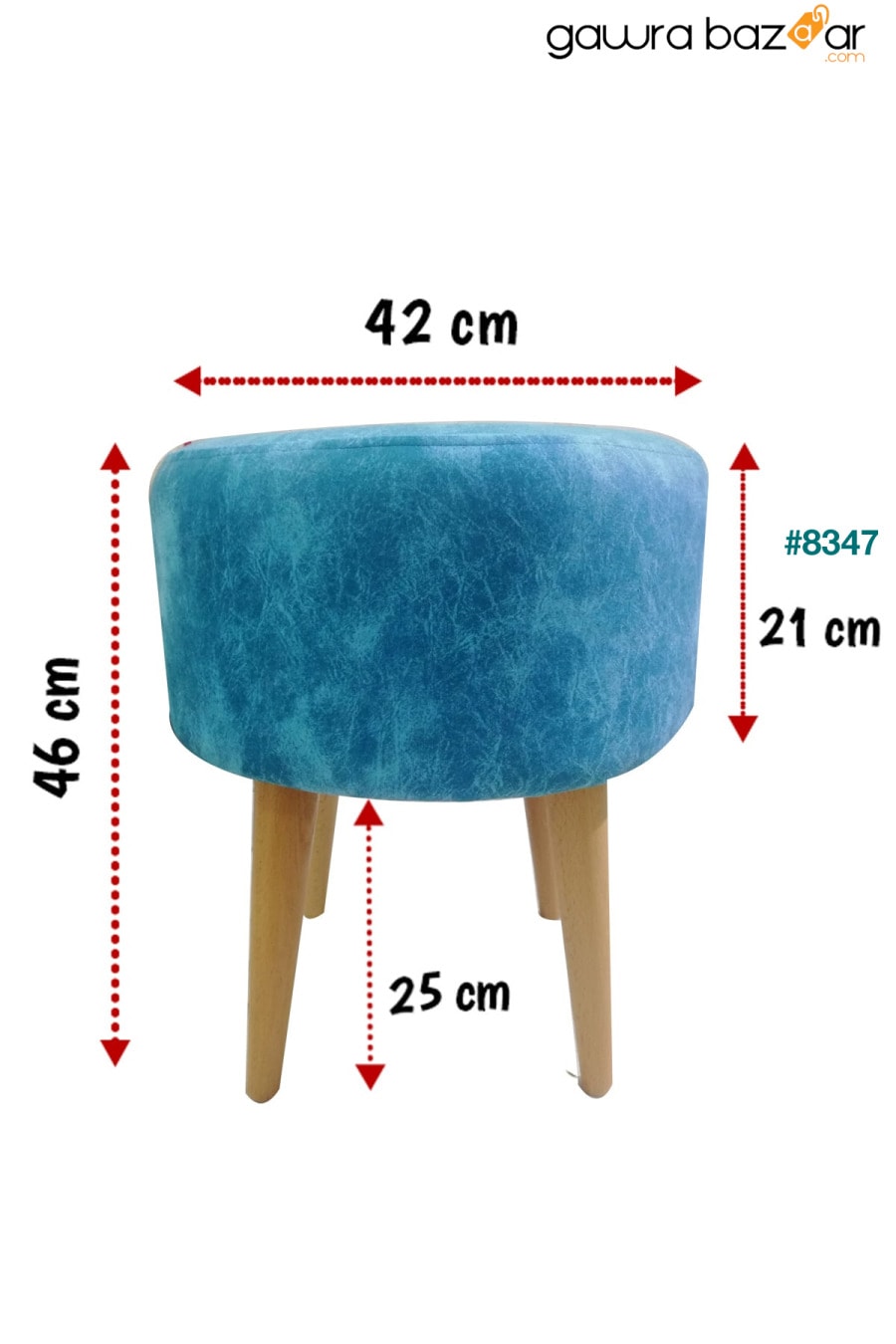 أريكة Etna Fix (4 أرجل) مريحة ومتعددة الأغراض مع أرجل من شعاع البوق الطبيعي باللون الأزرق PufyHome 6