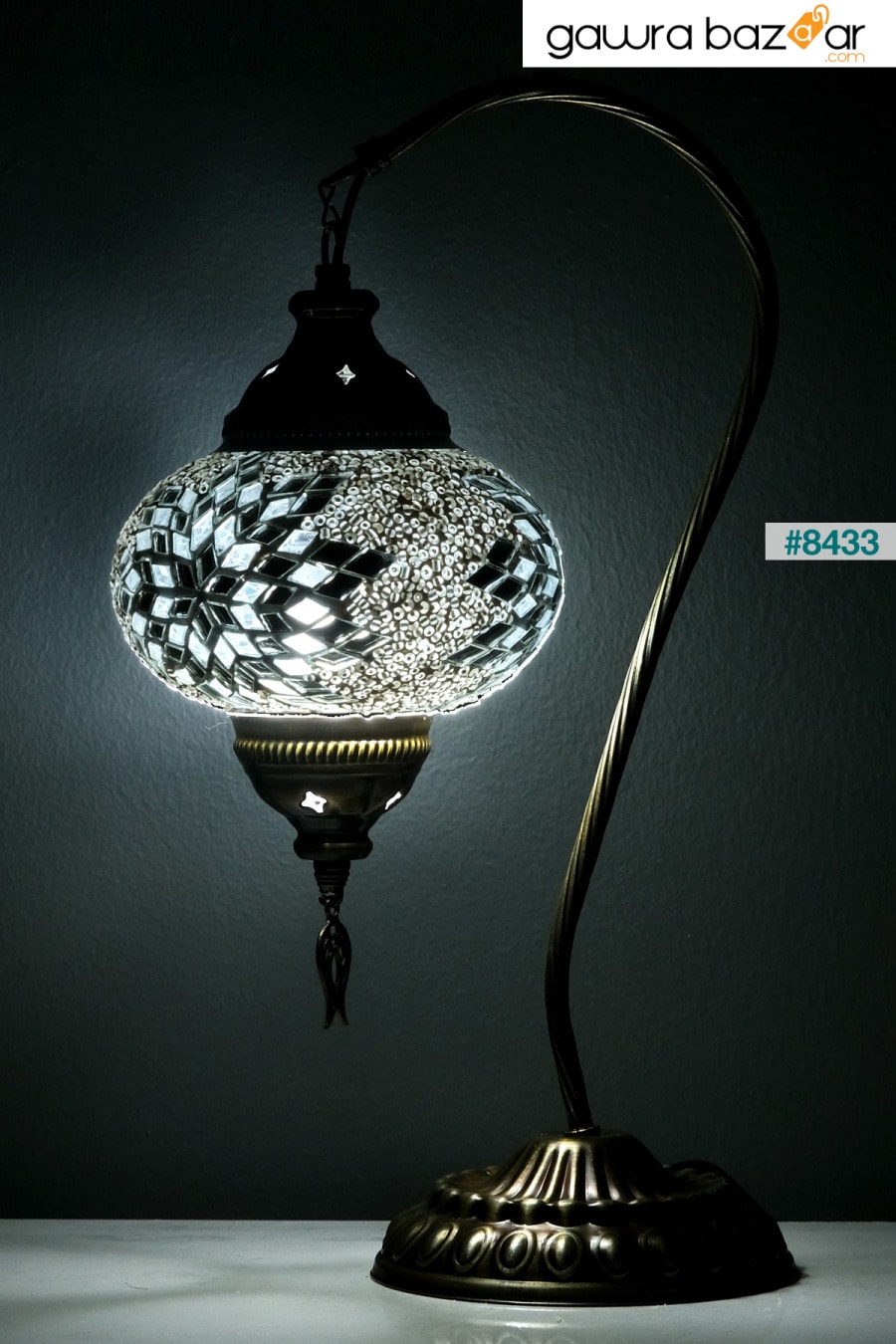 مصباح فسيفساء عتيق أصيل، وإضاءات تركية قديمة، ومصباح زجاجي ملون، وفن زجاجي Asylove 5