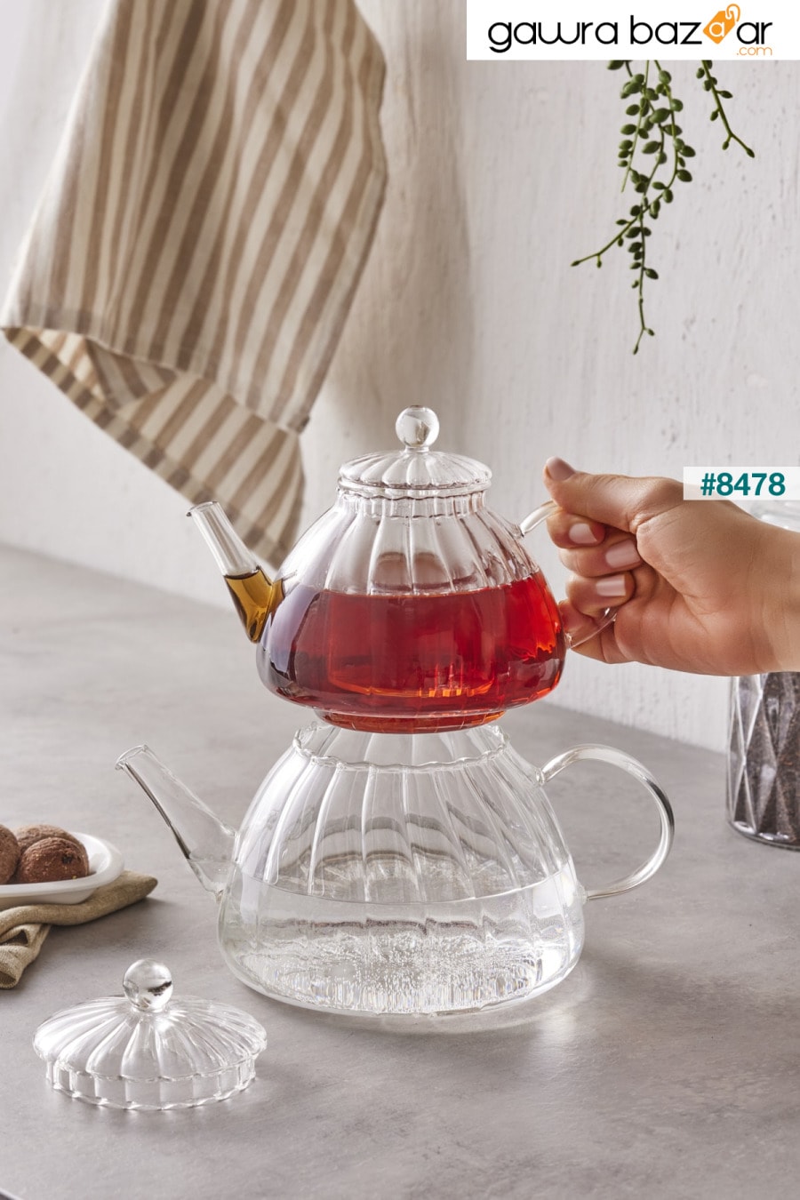 إبريق شاي زجاجي صغير من لوري بوروسيليكات Karaca 1