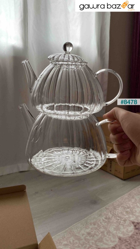 إبريق شاي زجاجي صغير من لوري بوروسيليكات