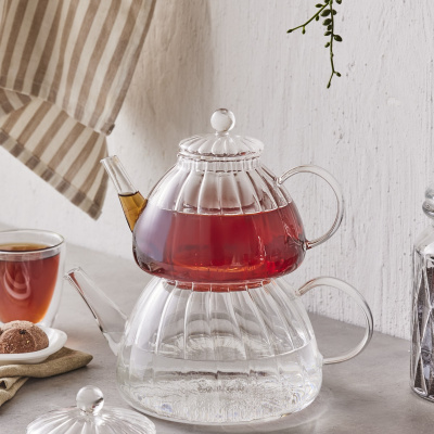 إبريق شاي زجاجي صغير من لوري بوروسيليكات