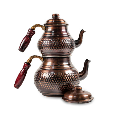 إبريق الشاي المصنوع من القش النحاسي العتيق 4