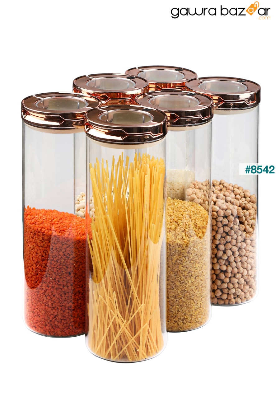 6 عبوات 2550 مل Xxxl حافظات طعام من زجاج البورسليكات المفرغ (غطاء متعدد الوظائف قابل للتعديل) Karçiçeği Home 3