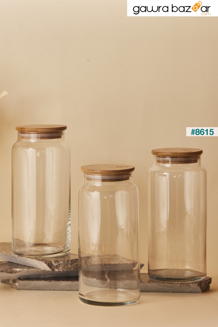 جرة زجاجية مع غطاء مفرغ 1300 مل، مجموعة من 3 قطع Perotti 3