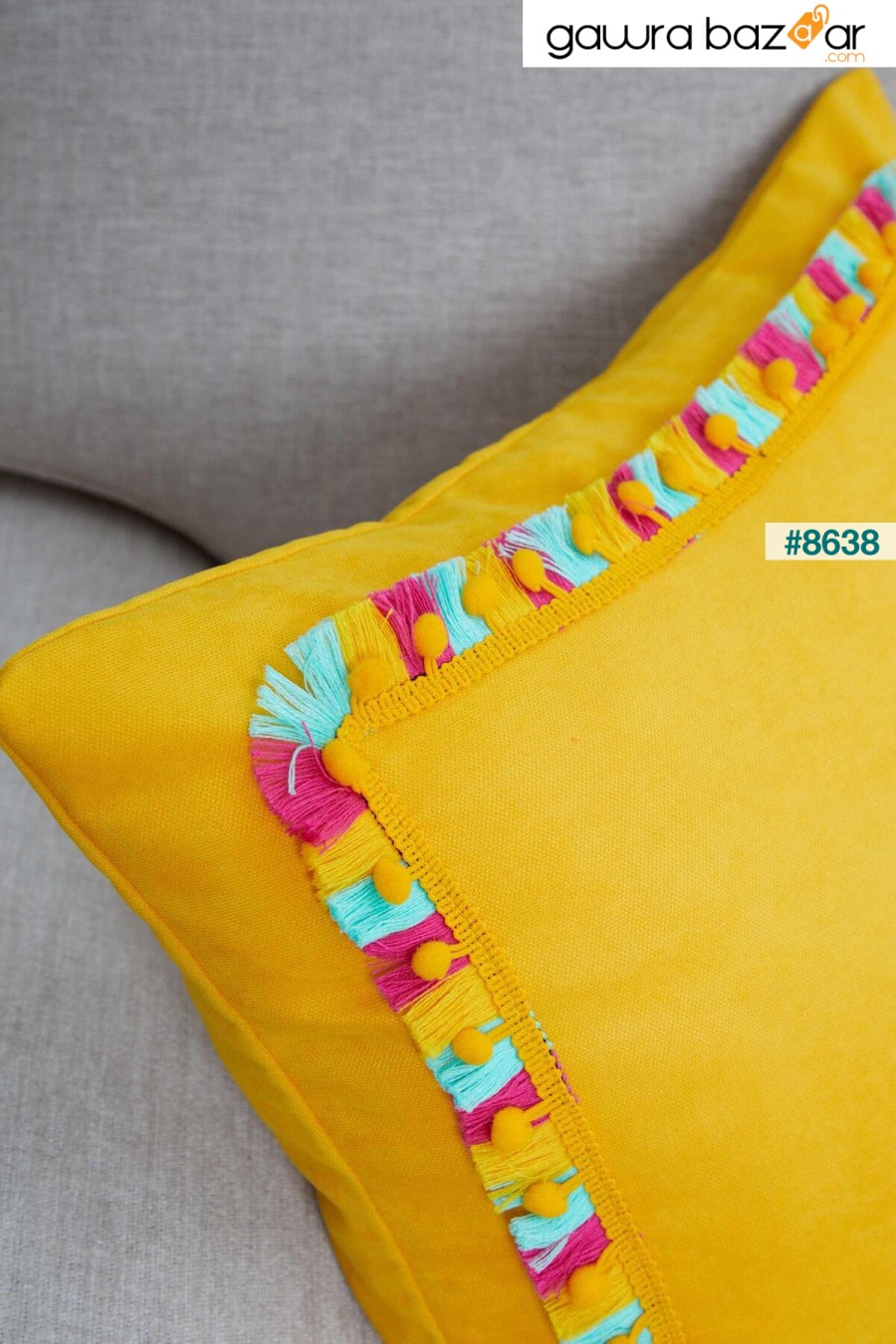 غطاء وسادة مزين بشراشيب، K-348 Aisha's Design 4