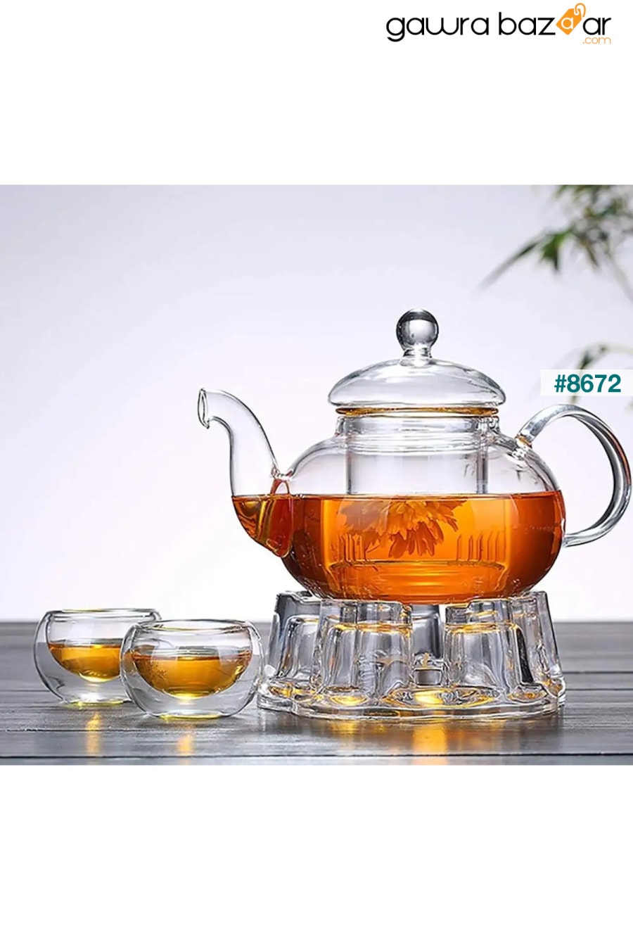 مصفاة شاي أعشاب من زجاج بوروسيليكات مع سخان سعة 1000 مل morponi 0